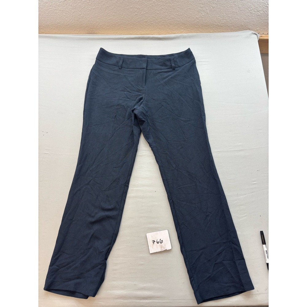 Worthington Curvy Fit Dress Pants Navy Blue Black Micro Pattern Size 14 Straight